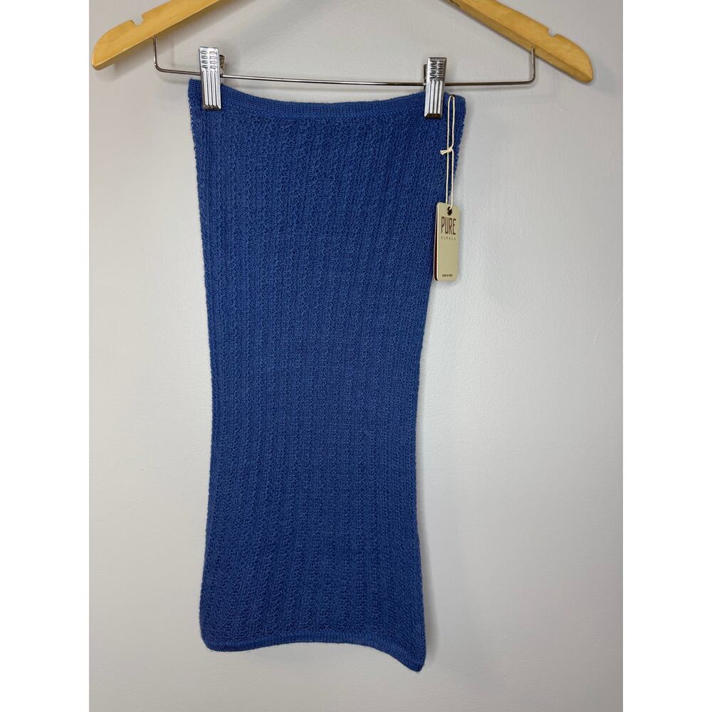 Pure Alpaca 100% Baby Alpaca Scarf Cowl Snood Blue New